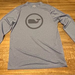 Blue vineyard vines, dry fit long sleeve. Size is a youth large (boys).